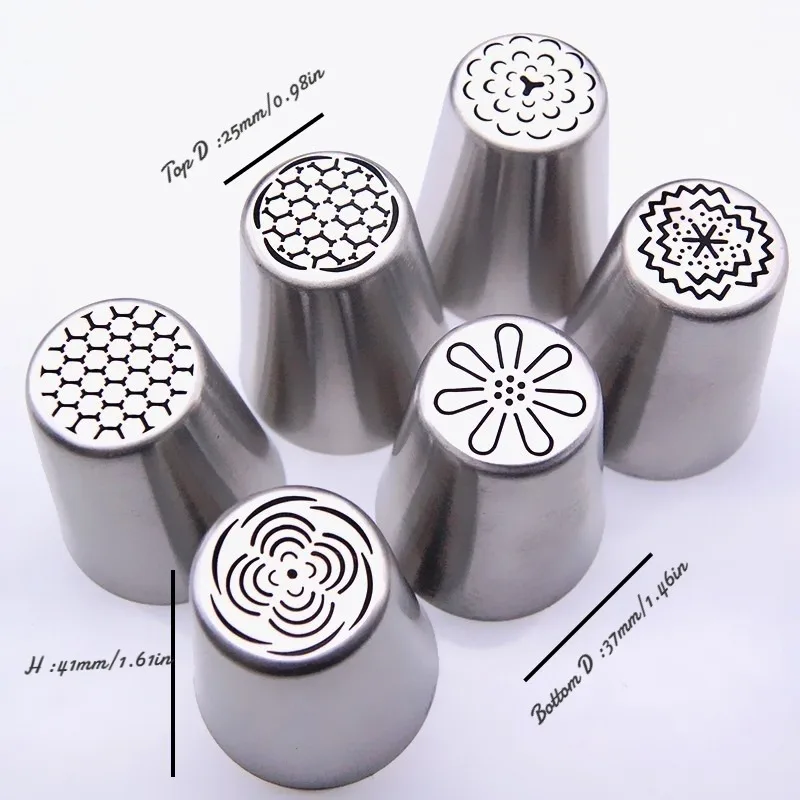 Cake Decorating Tip Set Cake Icing Nozzles Baking Nozzle Set Cake Decorating Nozzle Set 6/8Pcs Russian Tulip Flower Cake Icing Piping Nozzles