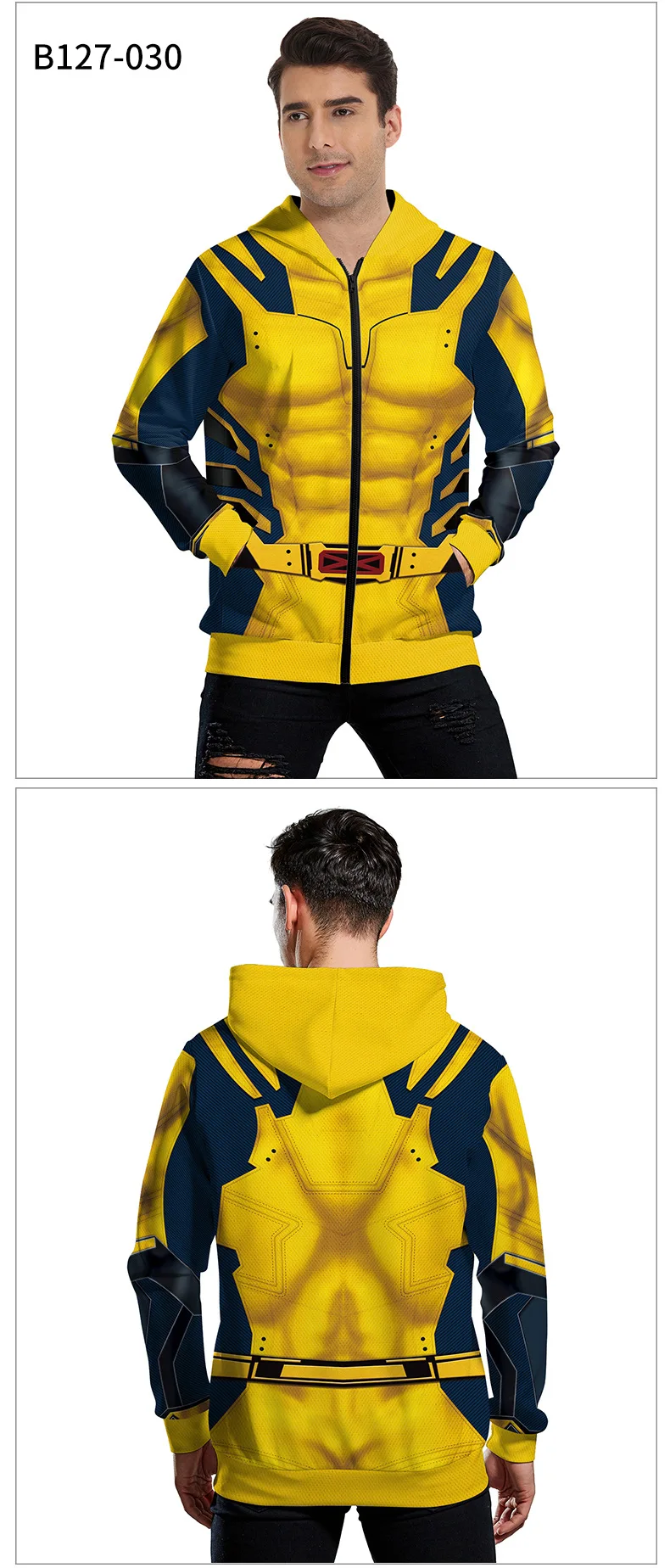 Super-Héros Hommes Film Deadpool Wolverine Cosplay Kostüme Halloween Combinaison Performance Fête Zentai Body – Detail 18