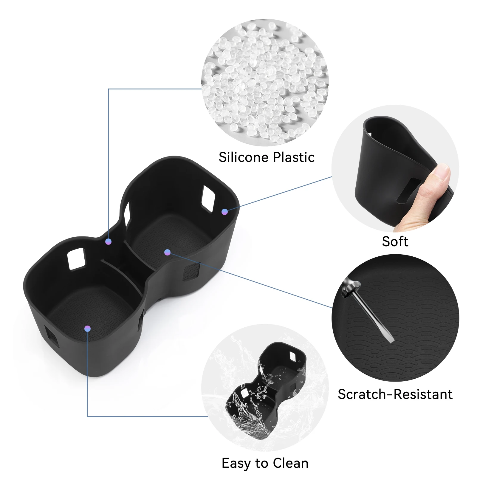 Chery OMODA 5 C5 E5 EV 모델 2024 2025 컵 홀더 보관함 충격 흡수 실리콘 정리