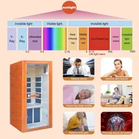 Home Sauna Far Infrared Mini Low-EMF Single Indoor Wooden Canadian Hemlock Sauna, Digital Controller, 1200W Dry Saunas for Home 2