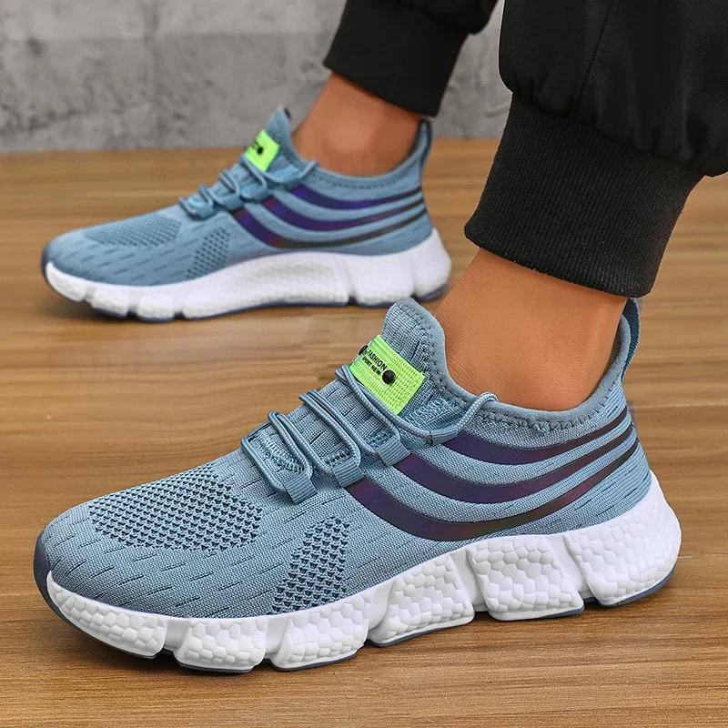Mens Breathable Platform Sneakers - Comfortable Summer Running  Walking Shoes
