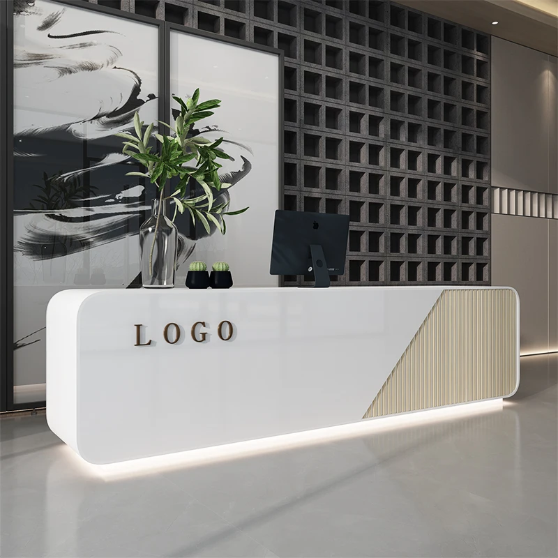Moderno Stand Bar Counter Barbershop Mobile Bar Counter Register Studio Lighting Console White Recepcion Mostrador Accessori