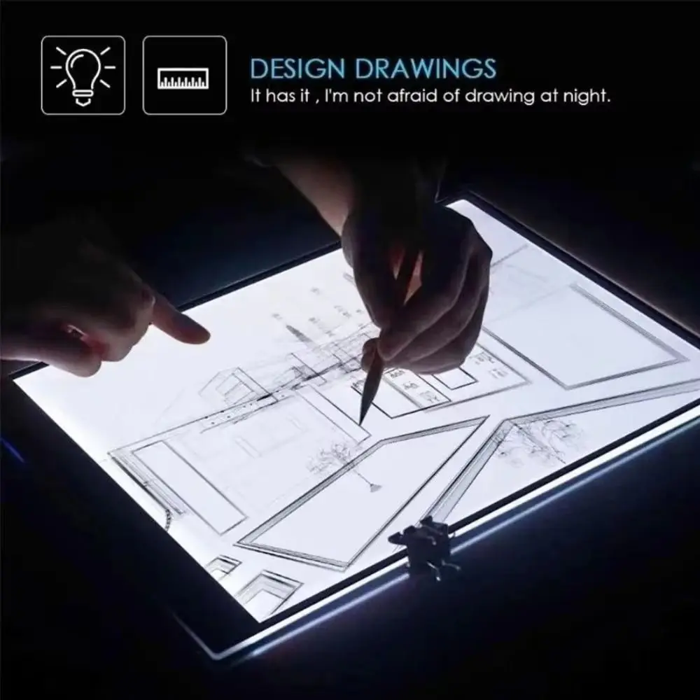 A4 전기 드로잉 보드 3 레벨 USB LED 드로잉 보드 조정 가능한 밝기 애니메이션 드로잉 패드 필기 스케치