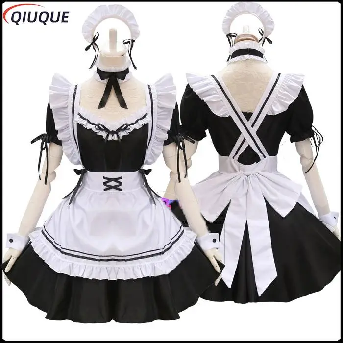 Amine Cute Lolita French Maid Cosplay Costume Dress Girls Woman Waitress Maid Party Stage Costumes Uniform lovers