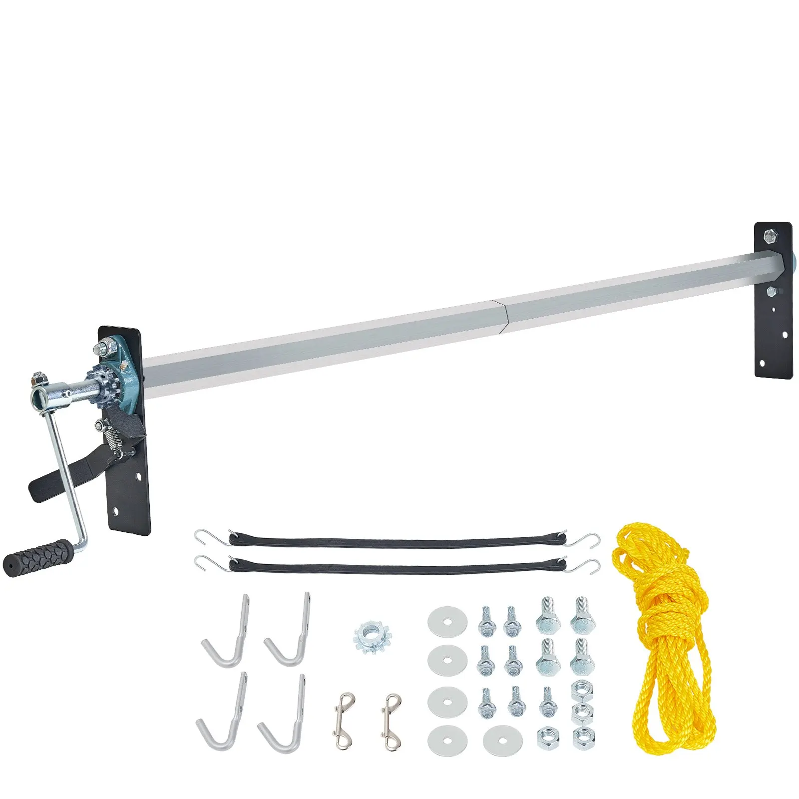 VEVOR Hand Crank Tarp Roller Kit 64" to 104" Wide Manual Cab Level Roller with Handlefor Dump Trucks Trash Haulers (No Tarp)