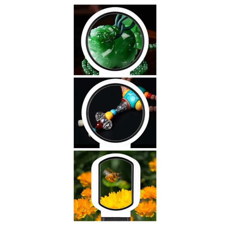 T43C-삼색 LED 휴대용 접이식 책상 돋보기 25X- 독서, 식별, 수집을 위한 고화질