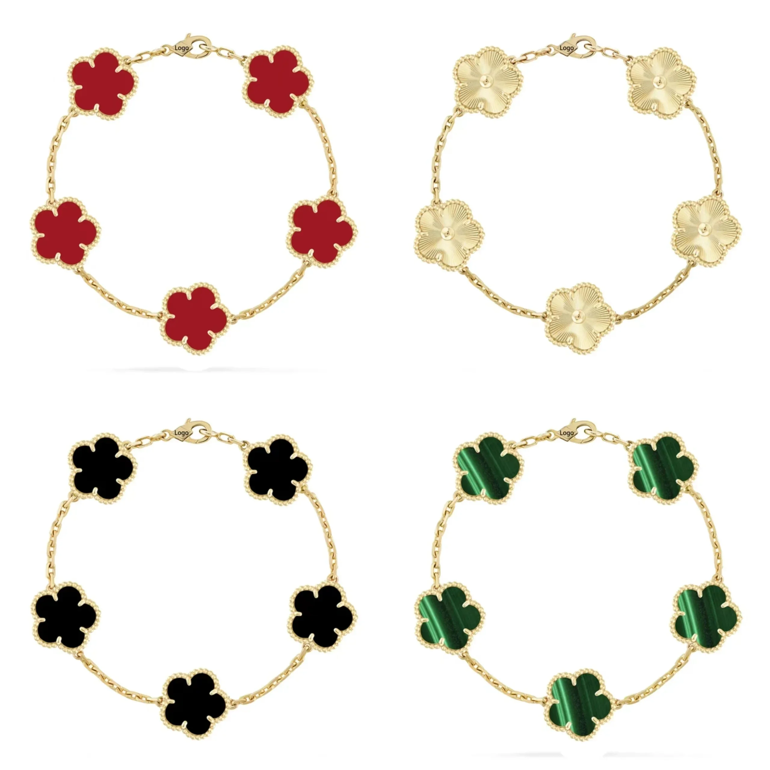 

S925 Sterling Silver Lucky Clover Bracelet Ladies Womens Luxury Jewelry Gifts High Quality