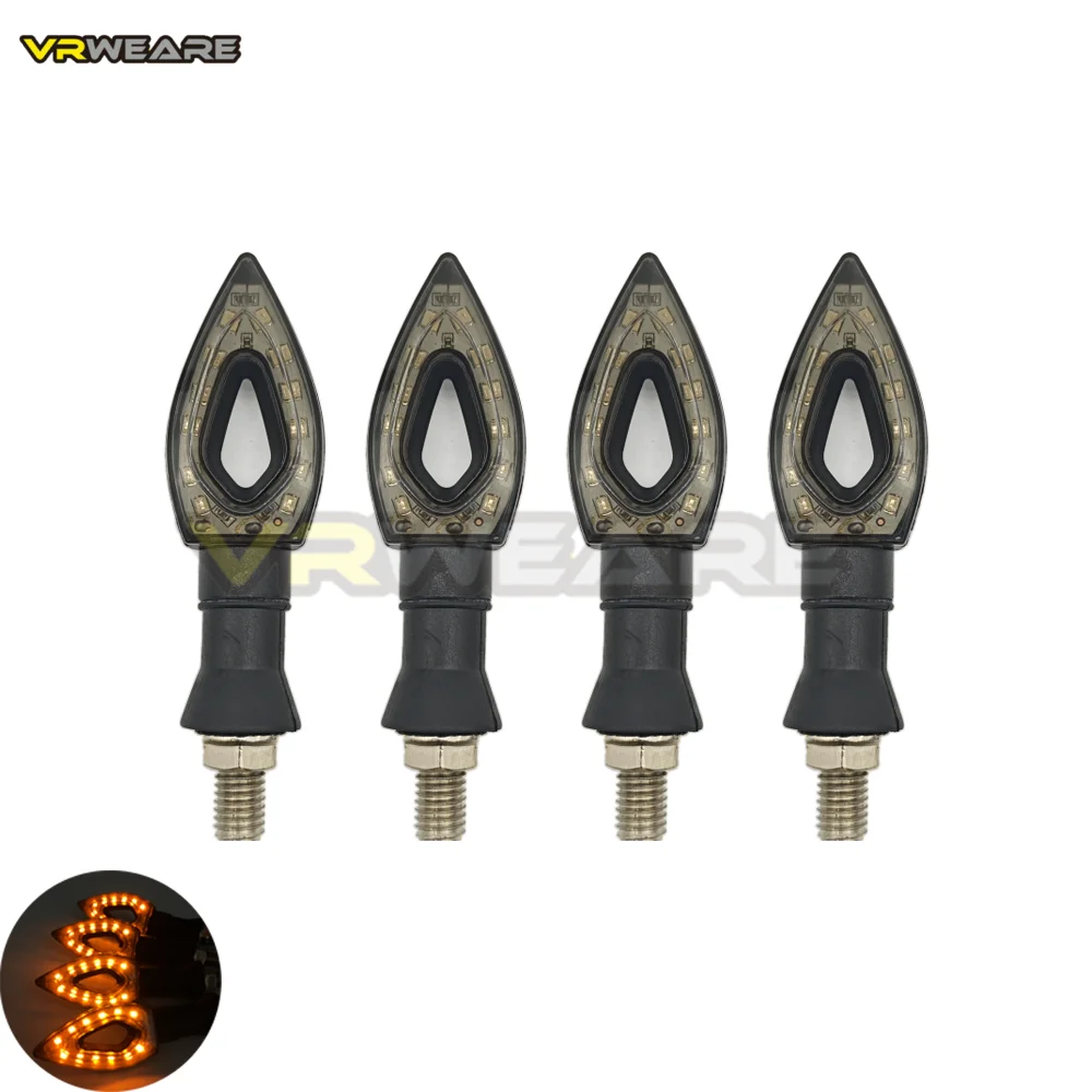 Motorcycle universal type 2/4-piece motorcycle 12 LED turn signal amber leaf light turn signal indicator light 12v