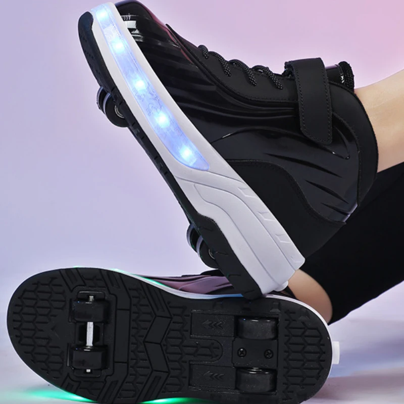 Fashion Casual Sneakers  Roller Shoes Outdoor Deformation Parkour Skates Dual-Use Children\'S Youth Women Adults Unisex