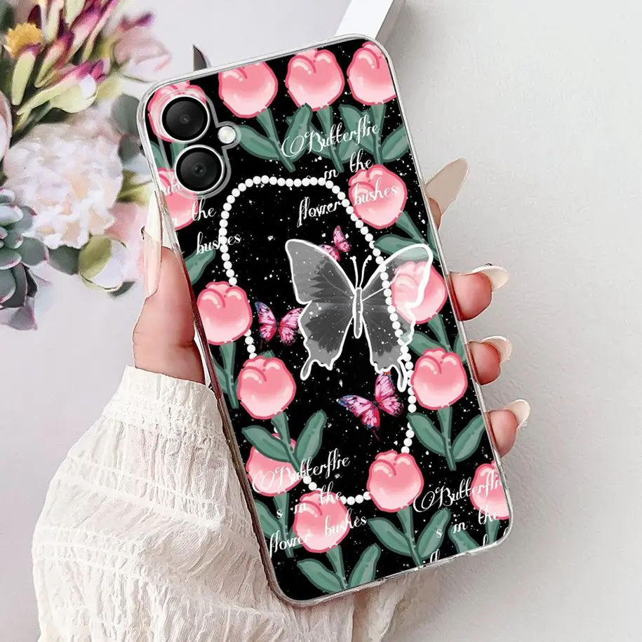 Floral Love Heart Soft Silicone Phone Case - Elegant TPU Cover