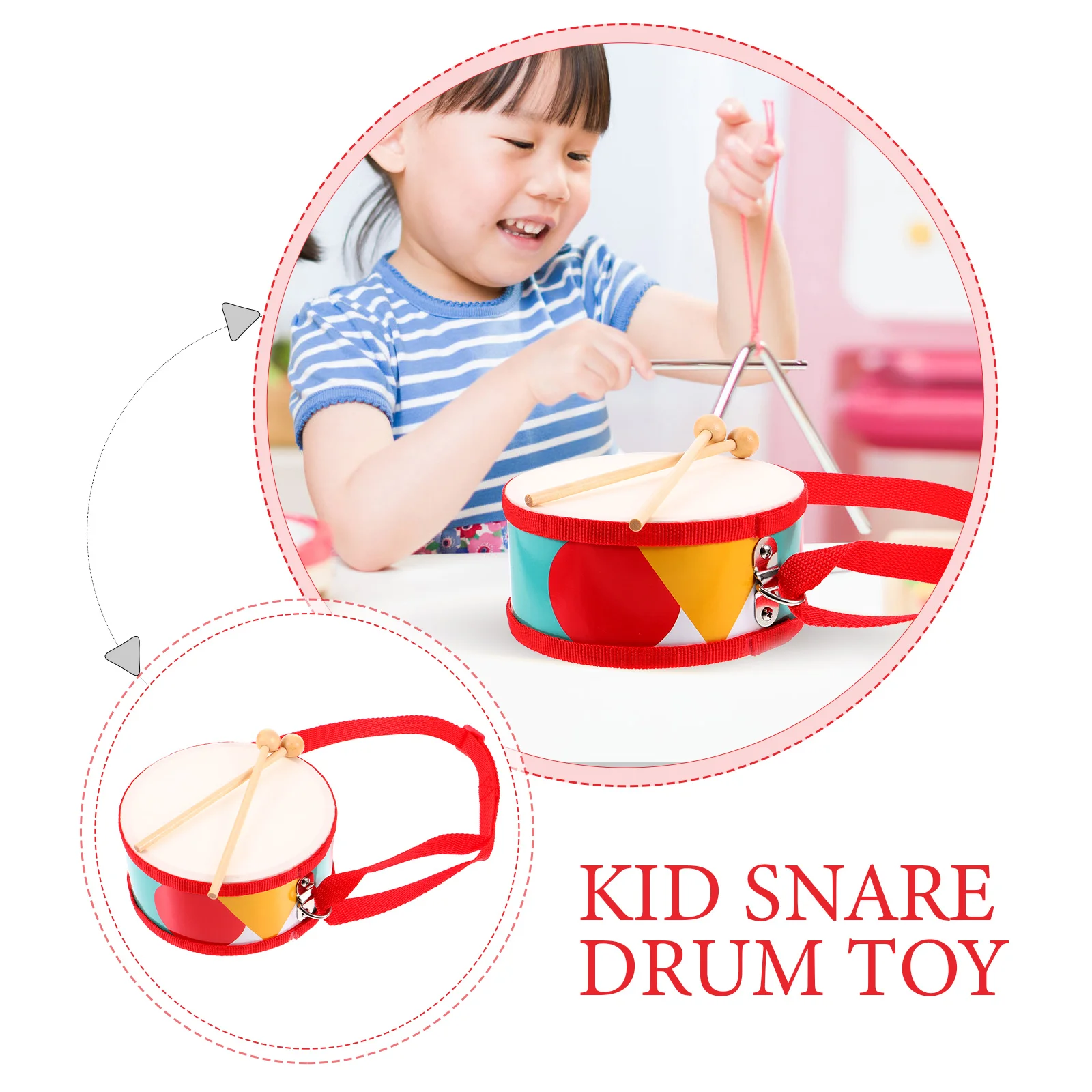 1 Set Marching Drum Percussion Instruments Early Education Toy Snare Drum Musical Toy with Sticks