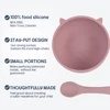 TYRY.HU 2pcs Silicone Baby Feeding Bowl Set Baby Learning Dishes Suction Bowl Set silicone Spoon Children Tableware Baby Stuff 5
