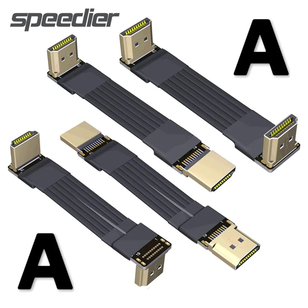 Adt Nuovo Cavo Di Prolunga Video E Audio 24P Hd 2.1 Tipo A-A Standard Hd V2.1 Fpc Fpv Gpu Extender A Nastro Piatto Maschio A Maschio 4K/144Hz