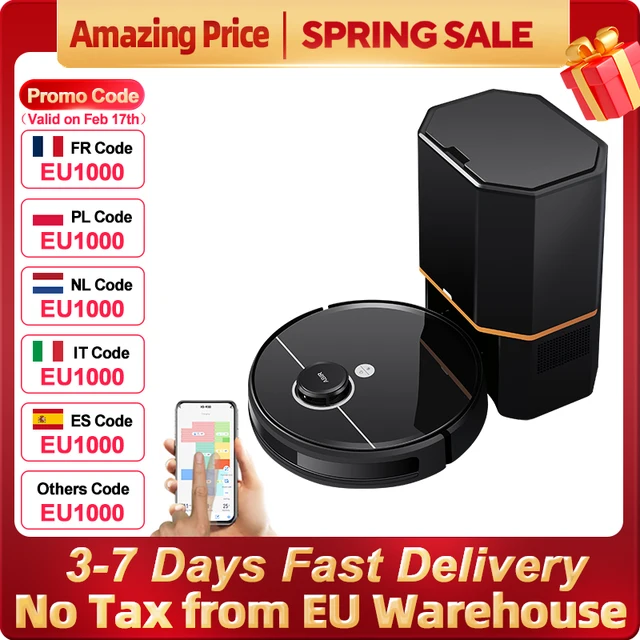 Robot Vacuum Cleaner ABIR R30 with Auto-empty Dock, 6500PA Suction, Multi-Floor Maping, Customized Wet Dry Room Cleaning 1