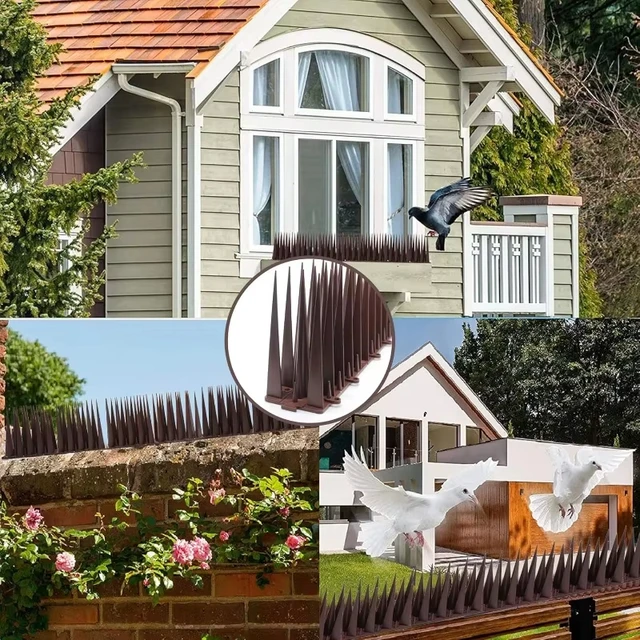 1/10pcs Fence Wall Plastic Anti-Bird Spikes Balcony Eaves Windowsills Bird Repellent Anti-Cat Bird Repeller Thorn supplies 6
