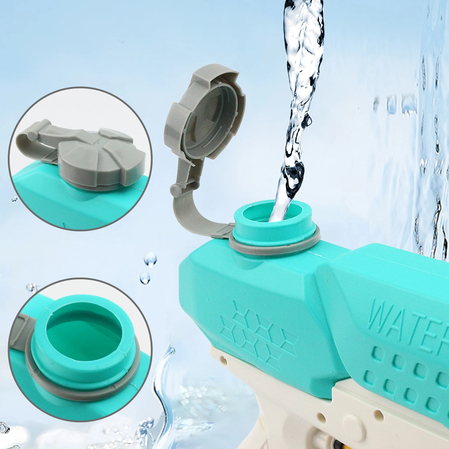 Children's summer water gun, dual nozzle large capacity high-pressure air play water toy, outdoor water fight and water play 4