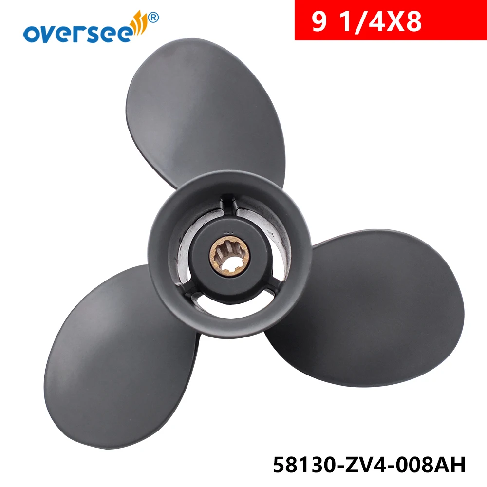 

58130-ZV4-008AH Aluminum Marine Propeller 9 1/4X8 for HONDA 8-20HP Outboard Engine Motor