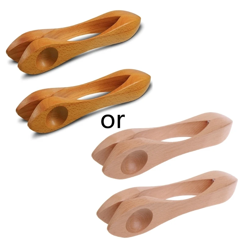 

2024 New 2 Pieces Wooden Musical Spoons Folk Percussion Instrument Natural Wood Musical Spoons Traditional Percussion Spoons