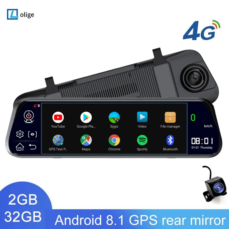 

ADAS 4G Dash Cam for Car Mirror GPS 1080P Dual Cams RearView Mirror Recorder Night Vision G-Sensor 24H Parking Monitor Car DVR