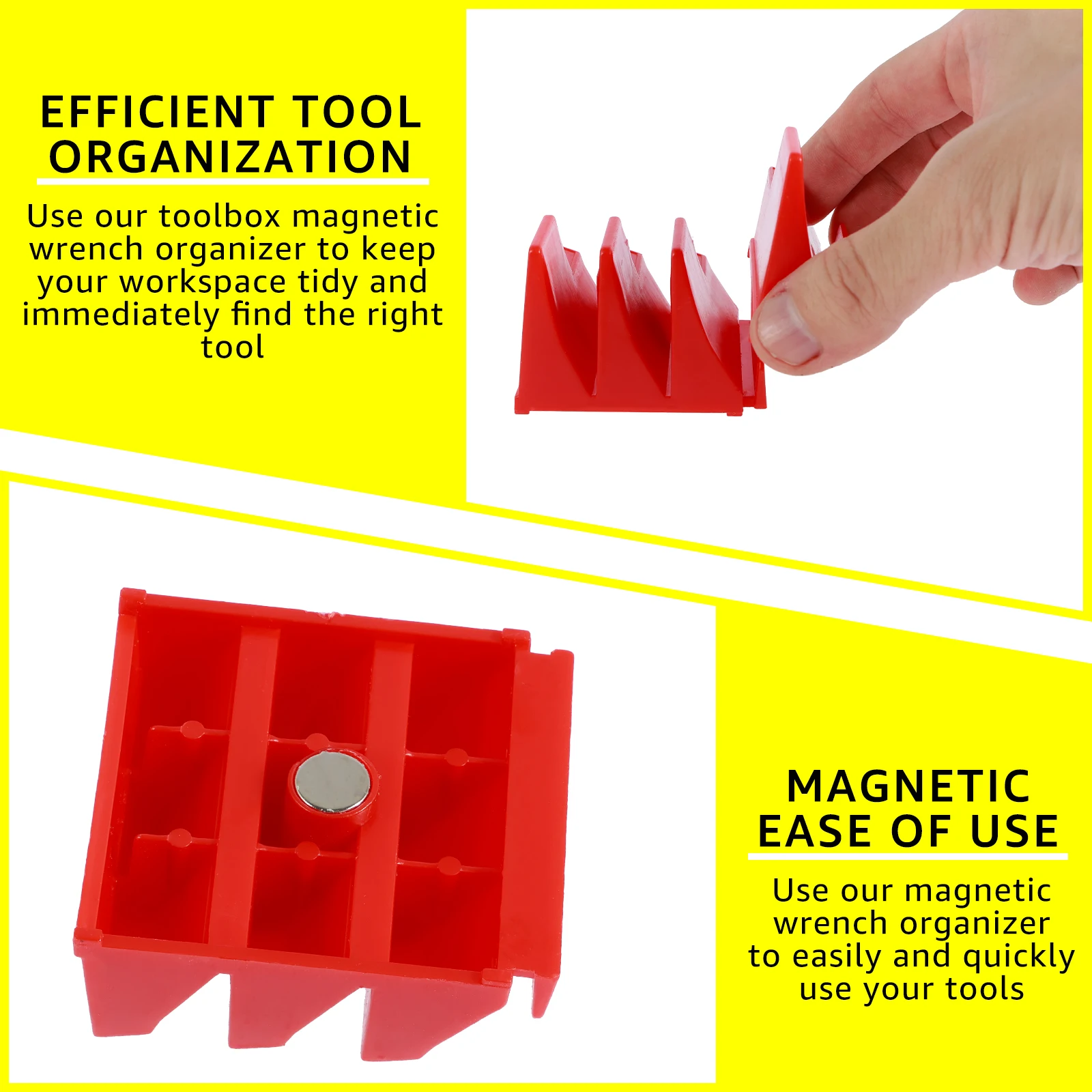 Magnetic Wrench Organizer Rack for Toolbox Wrench Holder Space-Saving Design Holds Up to 24 Wrenches Tool Drawer Storage Shelf