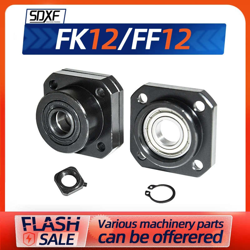 Assento do Rolamento Bola Parafuso Unidade de Apoio End Fk12 Ff12 Suporte Fit para Ballscrew Sfu1604 1605 1610 Cnc Parte
