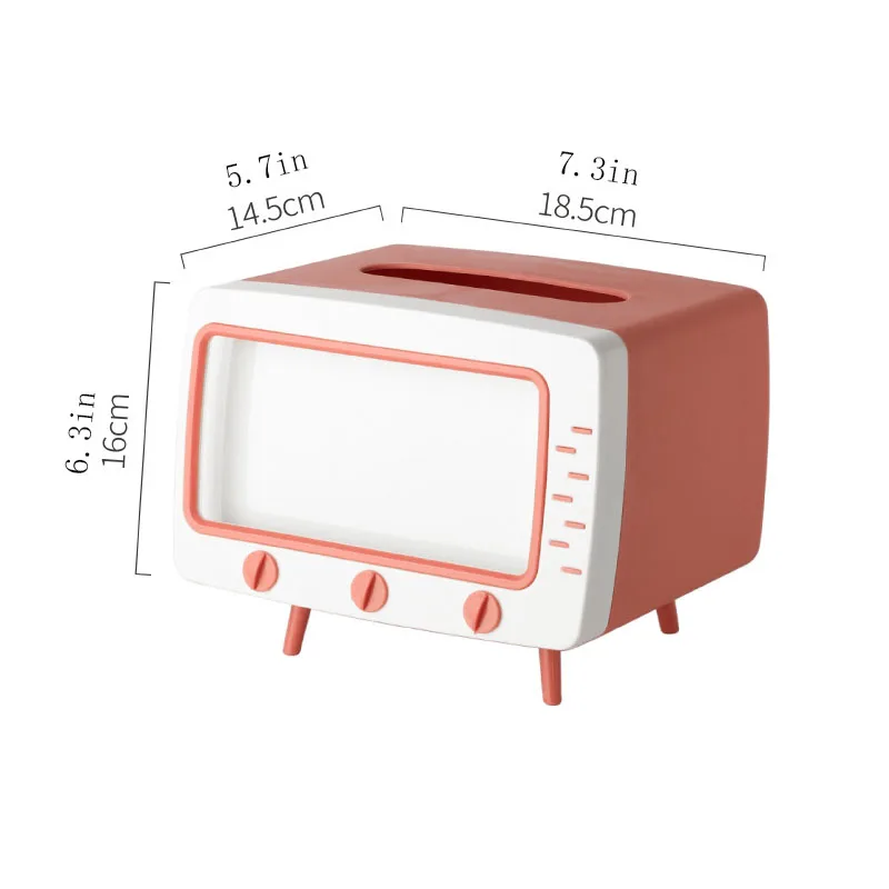 TV Tissue Box Tissue Dispenser Tissue Box Keep Tissues Handy While Watching Mobile Phone Holder Drawer Multi-functional Storage