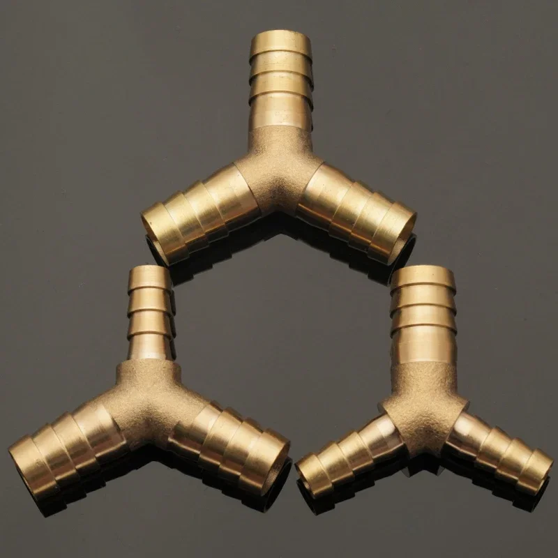 Messing-Spleißer-Rohrverschraubung, Y-Form, 3-Wege-Schlauchtülle, 4, 5, 6, 8, 10, 12, 14, 19 mm, Kupfer-Stachelverbinder, Verbindungskupplungsadapter, pneumatisch – Detail 1
