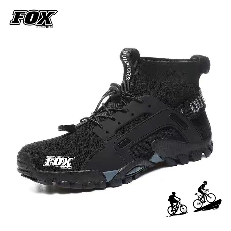 Fox Cycling Team Men Mtb Riding Sneaker Breathable Bike Shoes Bicycle Shoes Self Locking Cleats Dirt Bicycle High Gang cycling shoes