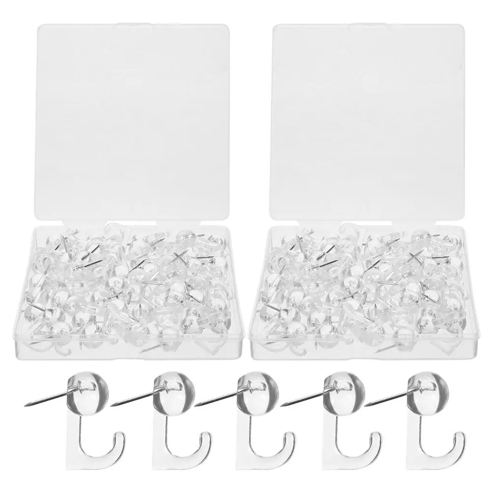 100개입 밝은 색상의 푸시핀 헤더, 사무실 및 가정 장 메시지 보드 고정용, 일상 사용 못