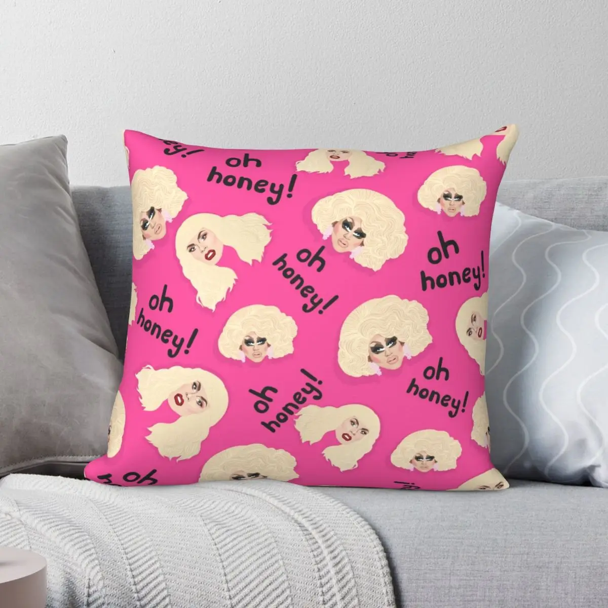 

Rupaul's Drag Race Oh Honey Square Pillowcase Polyester Linen Velvet Creative Zip Decorative Pillow Case Sofa Cushion Cover