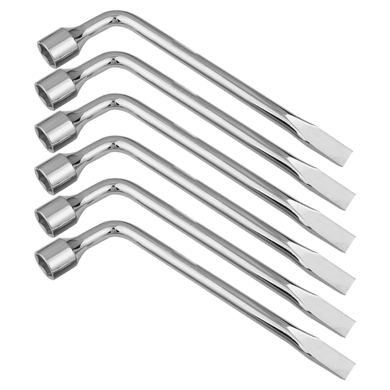 

L-Type Hexagon Slotted End Socket Repair Car Spare Tire Lug Wrench Spanner Dropship