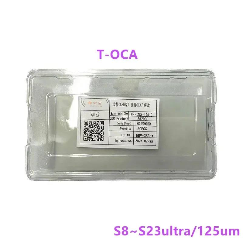 50 Pz T-Oca 125Um Oca Adesivo Per Samsung Note 8/9/10/20 S8 S9 S10 S20 S21 S22 S23 Ultra Lcd Screen Glass Oca Refurish