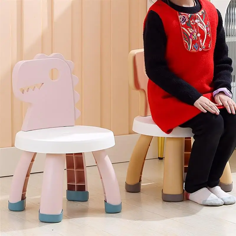 Cartoon Dinosaur Back Chair Kids Ergonomic Design Puzzle Pieces Stool for Home Children for Kindergarten Children