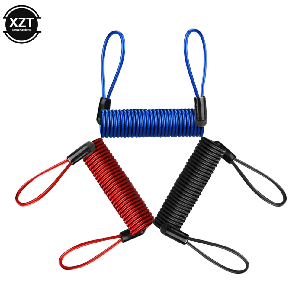 Motorcycle Lock Motorcycle Disc Lock Motorcycle Disc Brake Lock Motorcycle Disc Lock Reminder Cable 120cm Alarm Disc Lock Security Anti Thief Motorbike Motorcycle Wheel Disc Brake alarm lock & bag and Reminder Spring Cable