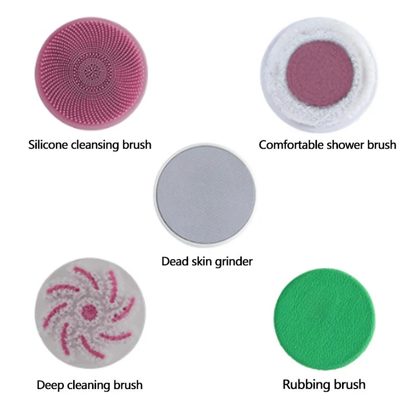 Silicone Body Scrubber Electric Shower Brush Back Massager Foot Exfoliator Replacement Heads