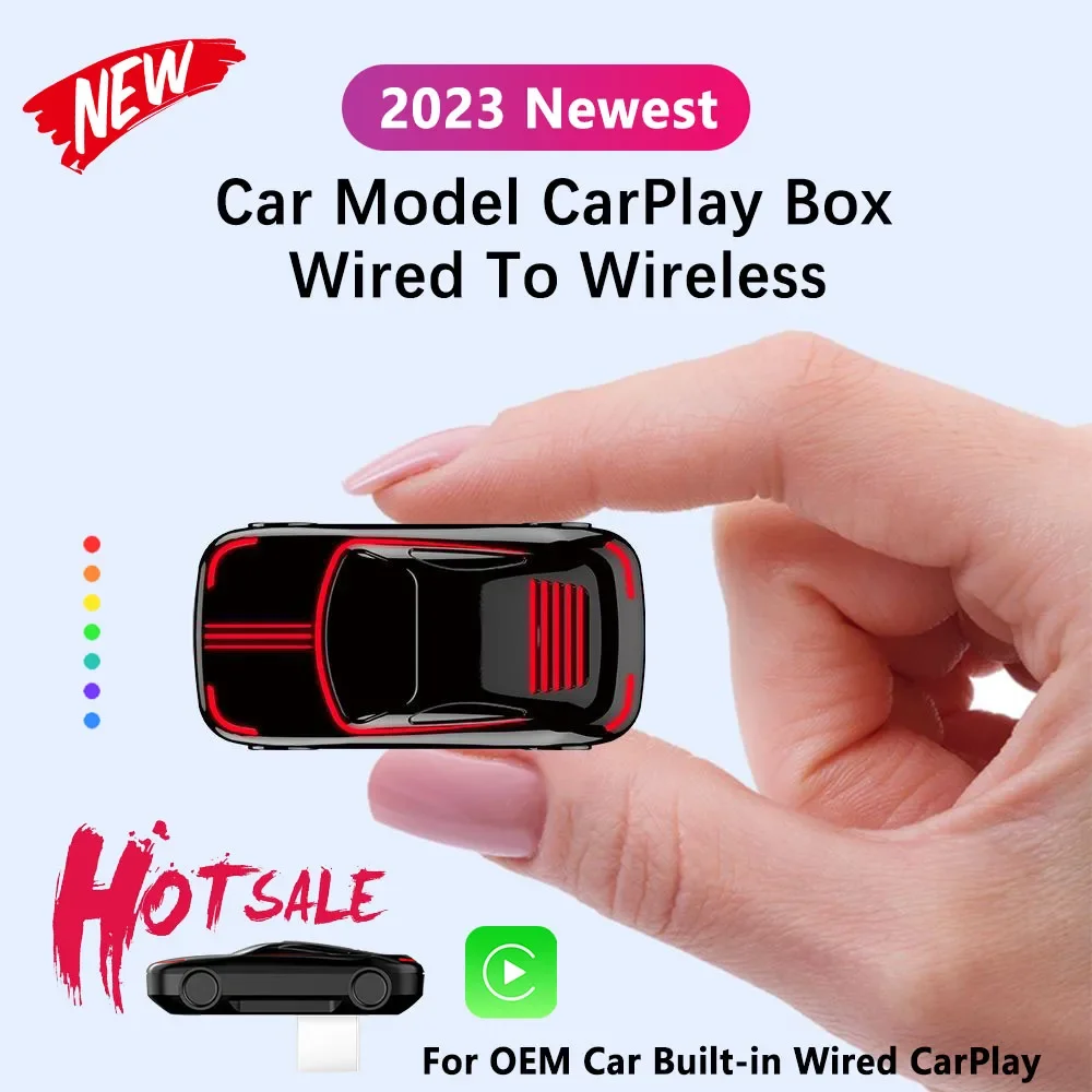 New Car Model RGB Mini CarPlay AI Box for Apple Carplay Wireless Adapter Car OEM Wired CarPlay To Wireless USB Plug and Play