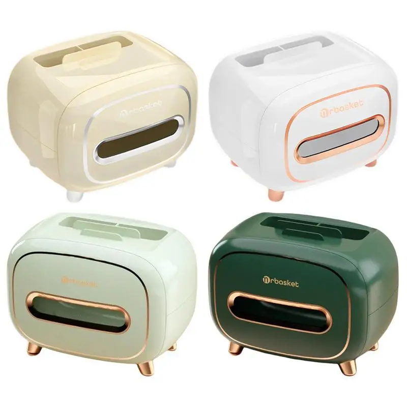 

2 Divisions Tissue Box Storage Napkin Holder Kitchen Tissue box Paper Case Organizer Water Resistant Facial Tissue Holder
