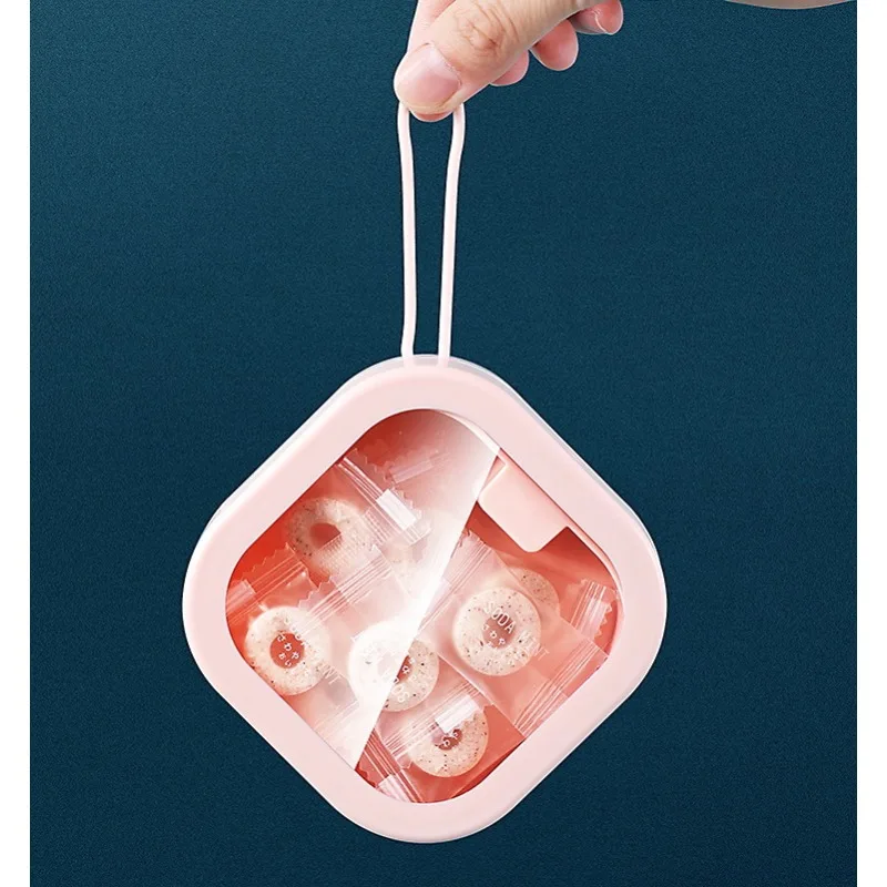 1pc Mini Storage Box Hair Clip Holder Portable Storage Container Cotton Swab Dispenser Organizer