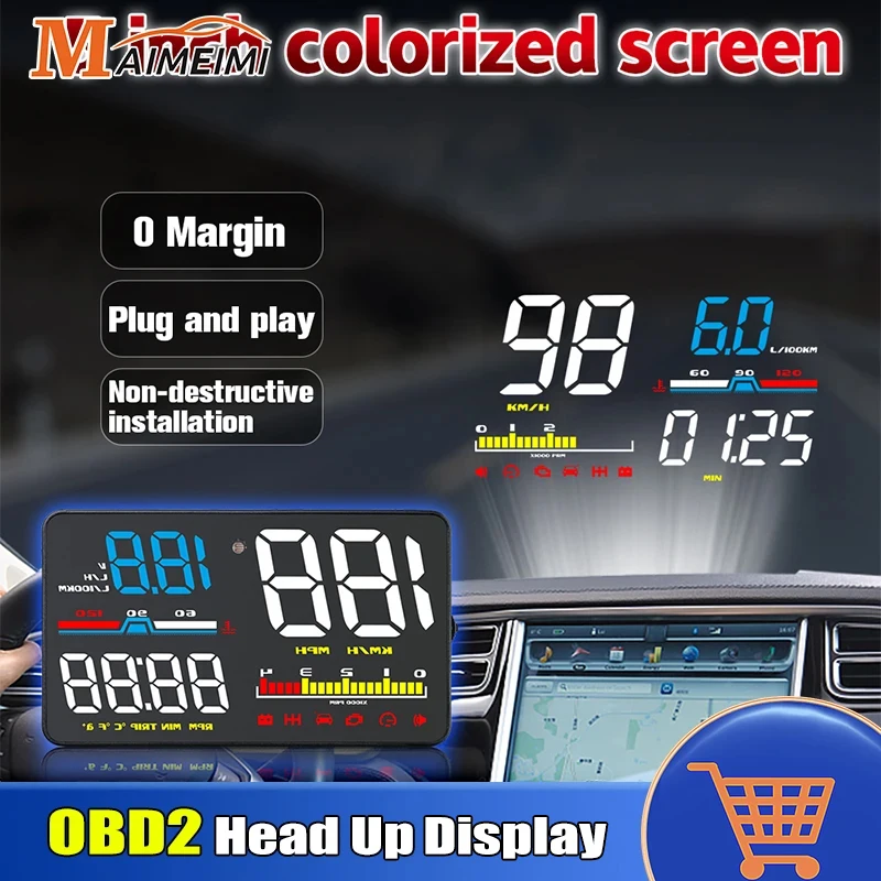Автомобильный Тахометр D5000 OBD2, спидометр, отображение показаний на лобовом стекле, аксессуар для электроники