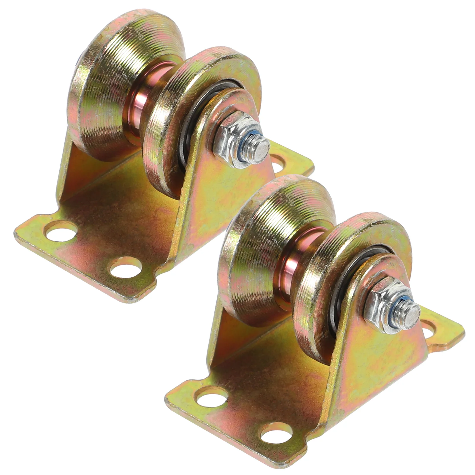 

2 Pcs V-shaped Track Pulley for Heavy Lifting Rope Pulleys Wheels Angle Iron Roller