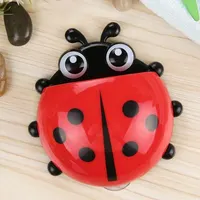 2pcs Toothbrush Holder Cute Ladybug Shape Suction Cup Creative Toothbrush Rack Bathroom No-punching Storage Shelf 3