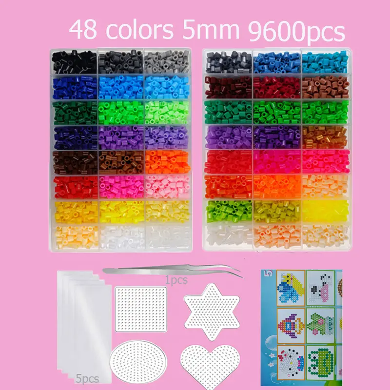 Hama Beads Box Embalagem Thermal mosaic Ferro Educação Beads, Ironing beads Fuse Beads Brinquedo DIY, 24 48 72 Cores 2.6MM 5MM - Image 8