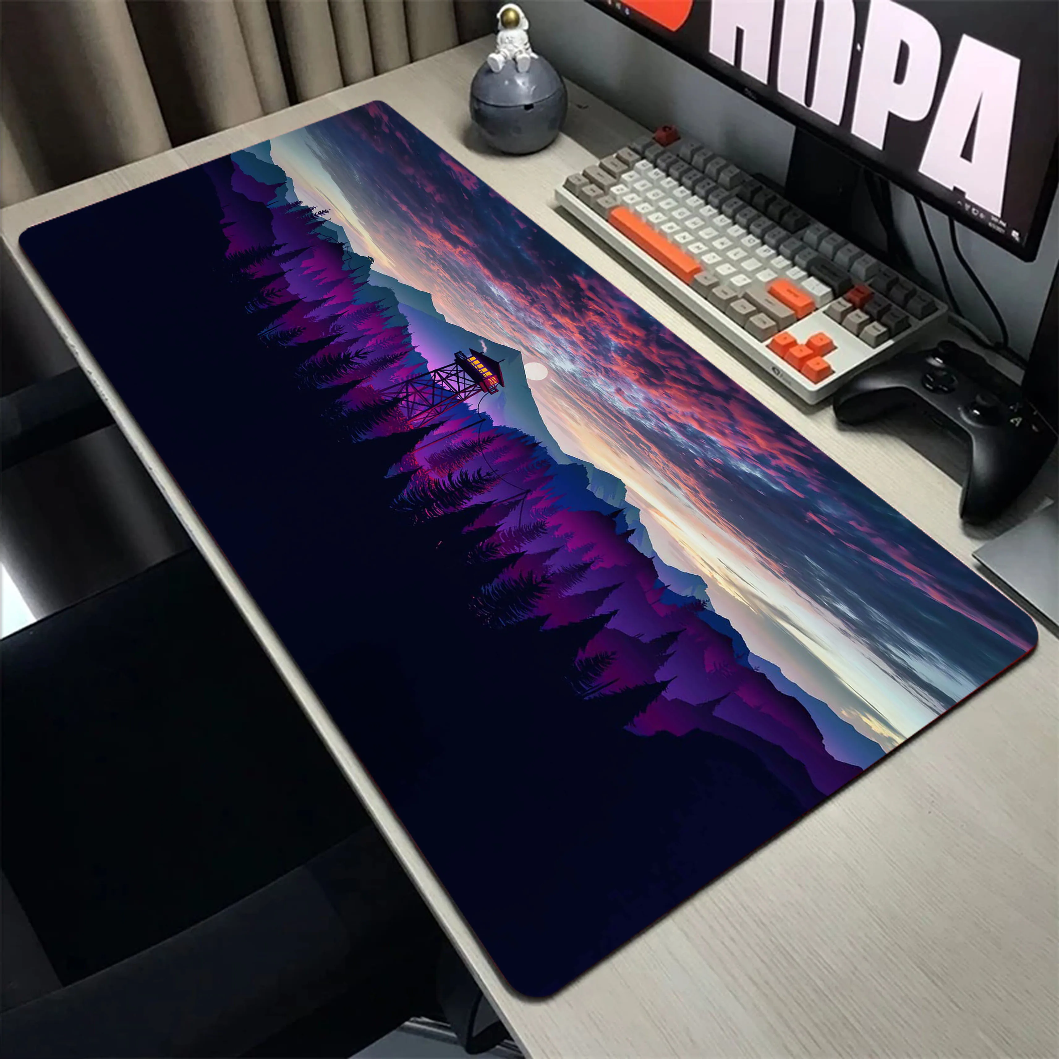 

Forest Firewatch Scenery Mouse Pad XXL Mousepad Rubber Anti-slip Keyboard Pads Gaming Setup Accessories Mouse Mat 900x400mm