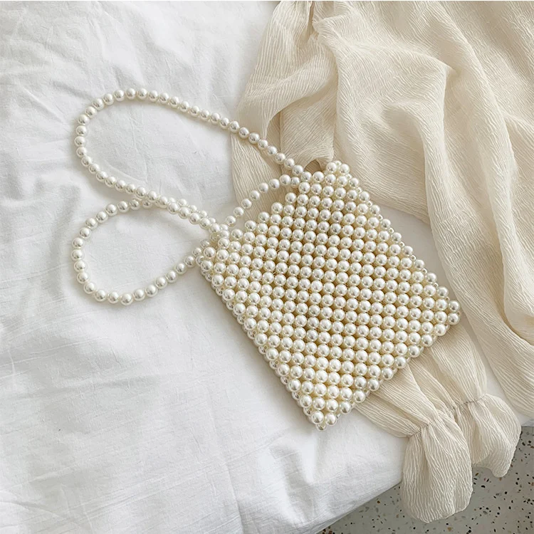 Mini Pearl Bag Handmade Vintage EVA Beaded Fashion Banquet Party Shoulder Bag Female 2019 Wedding Bags Luxury Women's Coin Purse coach wristlet