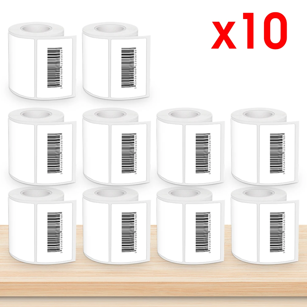

10PK E210 этикеточная бумага, белая клейкая Наклейка 50*30 мм 50*50 мм 40*30 мм 50*80 мм 30*20 мм для принтера этикеток M110 M220 E210 без чернил