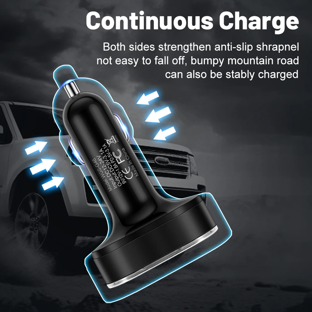 100W 6 Ports Car Charger Heart Shape Fast Charging PD Quick Charge QC3.0 USB Type C Car Phone Charger Adapter For iPhone Xiaomi