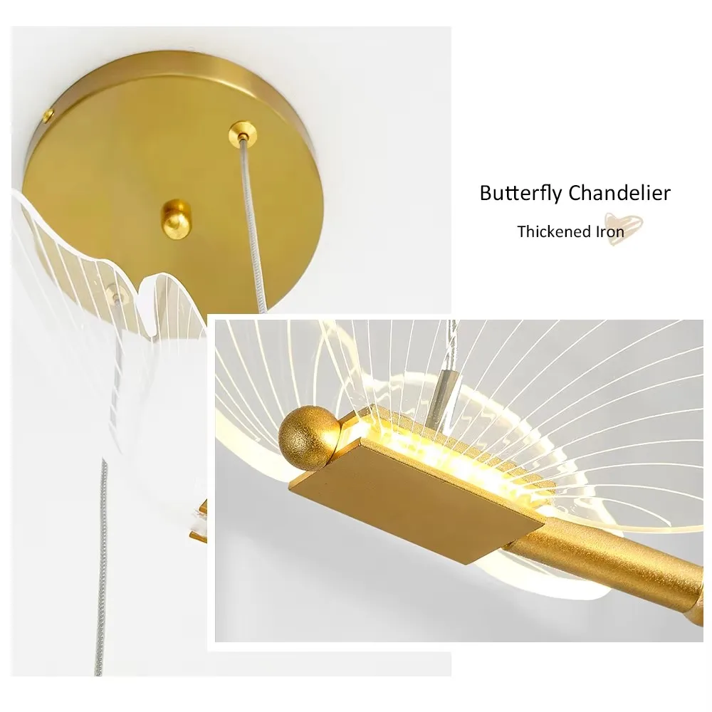 Butterfly LED Pendant Lights Ceiling Hanging Lamps Bedside Suspension Luminaire Living Room For Home Decoration Indoor Lighting 4
