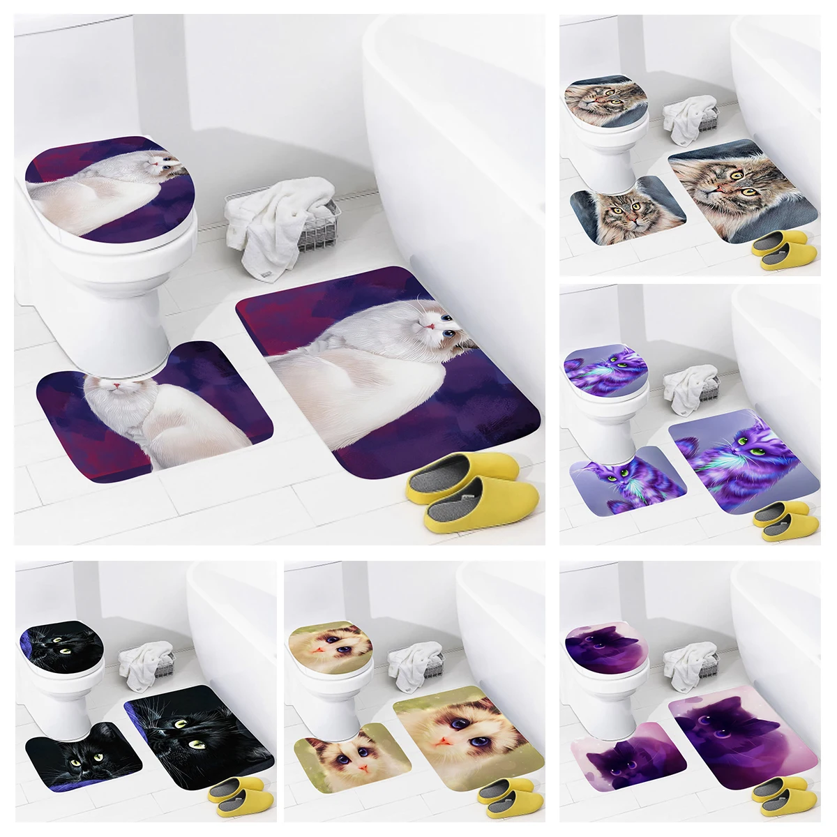 

home bathroom floor mats Colorful animals Bath Foot mat modern bathroom accessories rug Toilet mat Bathtub anti-slip carpet