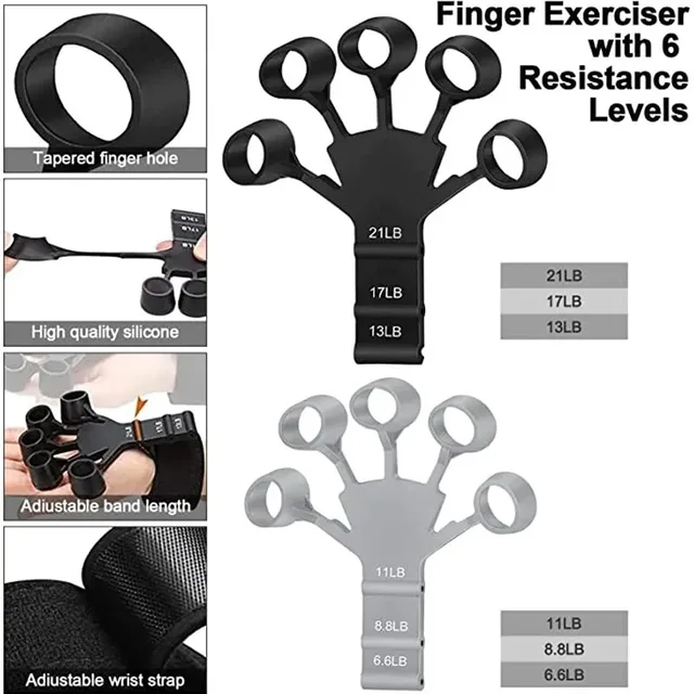 Finger Grip Hand Gripper Level 6 Resistance Restoring Physical Tools Patient Hand Strengthener Expander Guitar Finger Exerciser 2