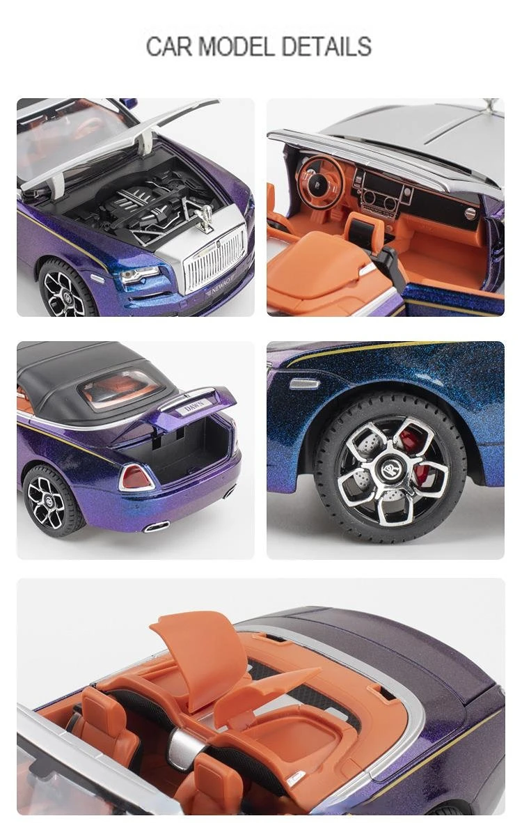 1:24 Rolls-Royce Dawn Alloy Sport Car Model Toy Car Simulation Diecasts Toy Vehicles Sound And Light Collection Toy For Boy Gift 16 1:24 Rolls-Royce Dawn Alloy Sport Car Model Toy Car Simulation Diecasts Toy Vehicles Sound And Light Collection Toy For Boy Gift